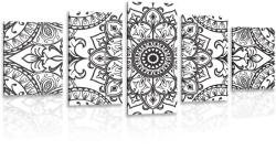 Dovido Tablou 5-piese ornament în alb-negru - 200x100