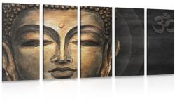 Dovido Tablou 5-piese fața lui Budha - 150x75