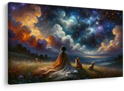 Dovido Tablou siluetă cu animale sub stele - 150x100