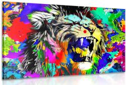Dovido Tablou capul de leu colorat - 30x20