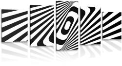 Dovido Tablou 5-piese iluzie alb-negru - 100x50