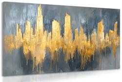 Dovido Tablou pictură în ulei abstractă de aur - 90x60