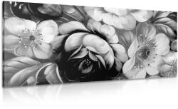 Dovido Tablou lumea florilor în design alb-negru - 100x50