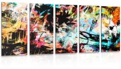 Dovido Tablou 5-piese artă unică graffiti - 150x75