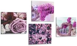 Dovido Set tablouri natura moartă de liliac - 4x 60x60