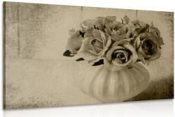 Dovido Tablou trandafiri în vază în design sepia - 40x30