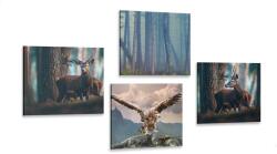 Dovido Set tablouri colțurile pădurii - 4x 40x40
