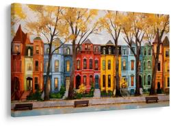 Dovido Tablou case colorate pe alee - 90x60