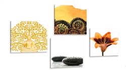 Dovido Set tablouri combinație Feng Shui - 4x 60x60