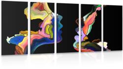 Dovido Tablou 5-piese fețe abstracte a ființelor umane - 200x100