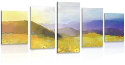 Dovido Tablou 5-piese câmpul plin de margarete - 150x75
