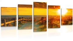 Dovido Tablou 5-piese apus de soare frumos - 150x75