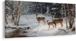 Dovido Tablou familie de cerbi iarna - 80x40
