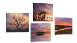 Dovido Set tablouri natura plină de culori romantice - 4x 60x60