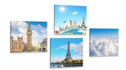 Dovido Set tablouri monumente celebre ale lumii - 4x 60x60