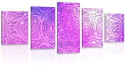 Dovido Tablou 5-piese Mandala indiană cu un fundal galactic - 200x100