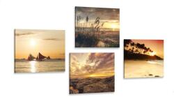 Dovido Set tablouri apus de soare magic la mare - 4x 60x60