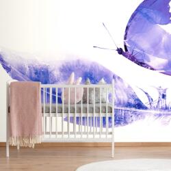 Dovido Tapet autoadeziv pană cu fluture în design violet - 98x66
