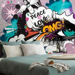 Dovido Tapet ochiul graffitti verde - 539x363