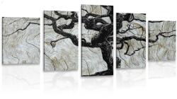 Dovido Tablou 5-piese copacul abstract pe lemn - 100x50