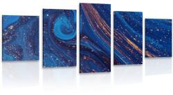 Dovido Tablou 5-piese abstractizare albastră - 150x75