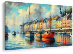 Dovido Tablou bărci în portul colorat - 150x100