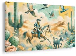 Dovido Tablou cowboy în peisaj deșertic - 30x20