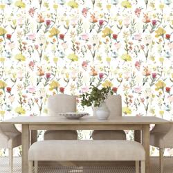 Dovido Tapet flori galbene cu atingere vintage - 49x1000