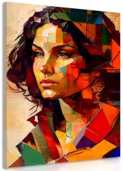 Dovido Tablou profilul femeii în design patchwork - 80x120
