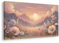 Dovido Tablou apus romantic cu pajiște - 120x80