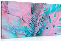 Dovido Tablou frunze de palmier neobișnuite în culori de neon - 90x60