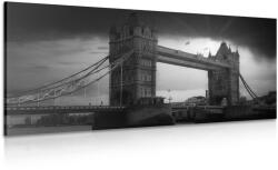 Dovido Tablou apus de soare deasupra Tower Brige în design alb-negru - 60x30