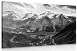 Dovido Tablou panoramă muntoasă alb-negru - 30x20