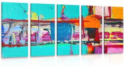Dovido Tablou 5-piese opera de arta abstractă - 150x75