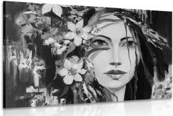 Dovido Tablou pictură originală a femei în design alb-negru - 60x40
