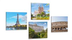 Dovido Set tablouri frumusețile orașelor spectaculoase - 4x 40x40