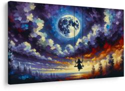 Dovido Tablou fată pe leagăn sub lună - 40x30 - dovido - 115,66 RON