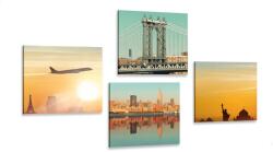 Dovido Set tablouri drumul în New York - 4x 60x60