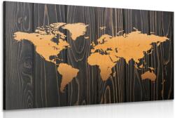 Dovido Tablou harta portocalie pe lemn - 120x80