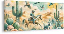 Dovido Tablou scenă western cu cal - 100x50