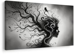 Dovido Tablou portret alb-negru cu arborele vieții - 120x80