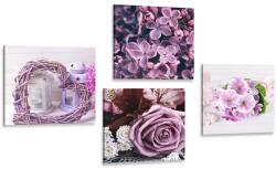 Dovido Set tablouri natura moartă de lavandă cu flori - 4x 60x60
