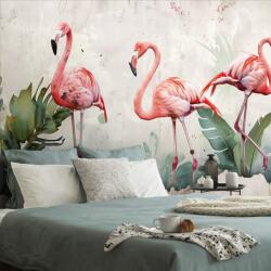 Dovido Tapet autoadeziv flamingo cu atingere vintage - 441x297