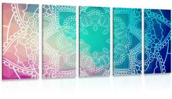 Dovido Tablou 5-piese Mandala pastelată - 100x50