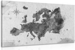 Dovido Tablou harta retro a Europei în design alb-negru - 120x80