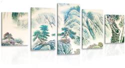 Dovido Tablou 5-piese pictura peisagistică chineză - 150x75