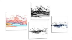 Dovido Set tablouri peisajul magic în stilul picturii - 4x 60x60
