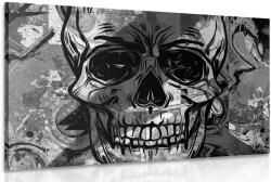 Dovido Tablou craniu în design alb-negru - 120x80