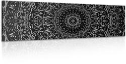 Dovido Tablou Mandala în stil vintage în design alb-negru - 90x30