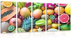 Dovido Tablou 5-piese fructe tropicale - 200x100